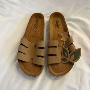 NWT Biostep Suede Leather Cork Footbed Slides
